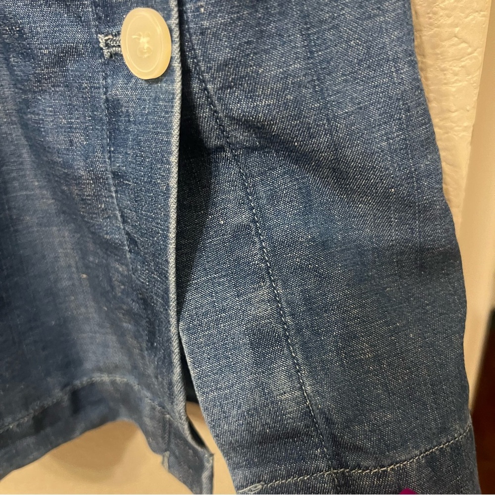 LOFT Blue Button-Front Denim Midi Skirt - Picture 9 of 12